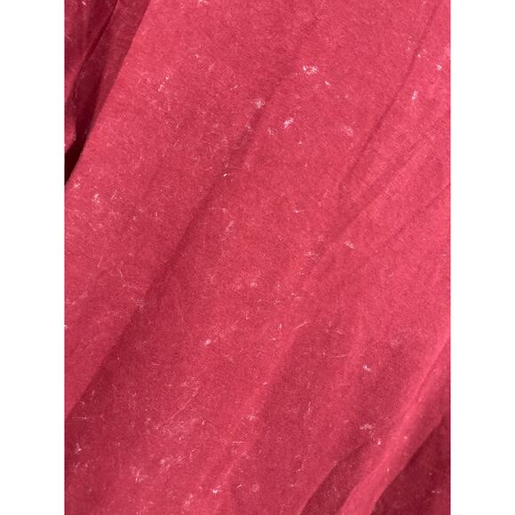 US Vintage Mens Maroon Burgundy Cotton Henley Long Sleeve Basic Shirt NEW Large - Picture 4 of 9